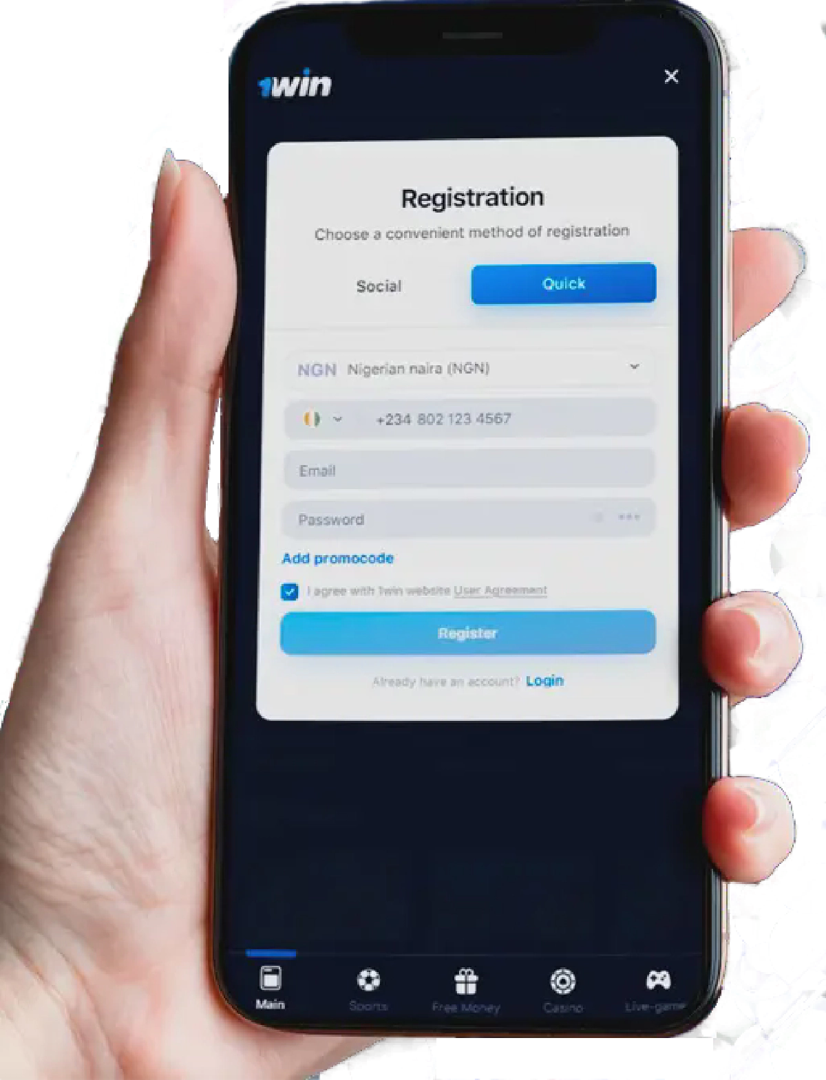 1win Registration